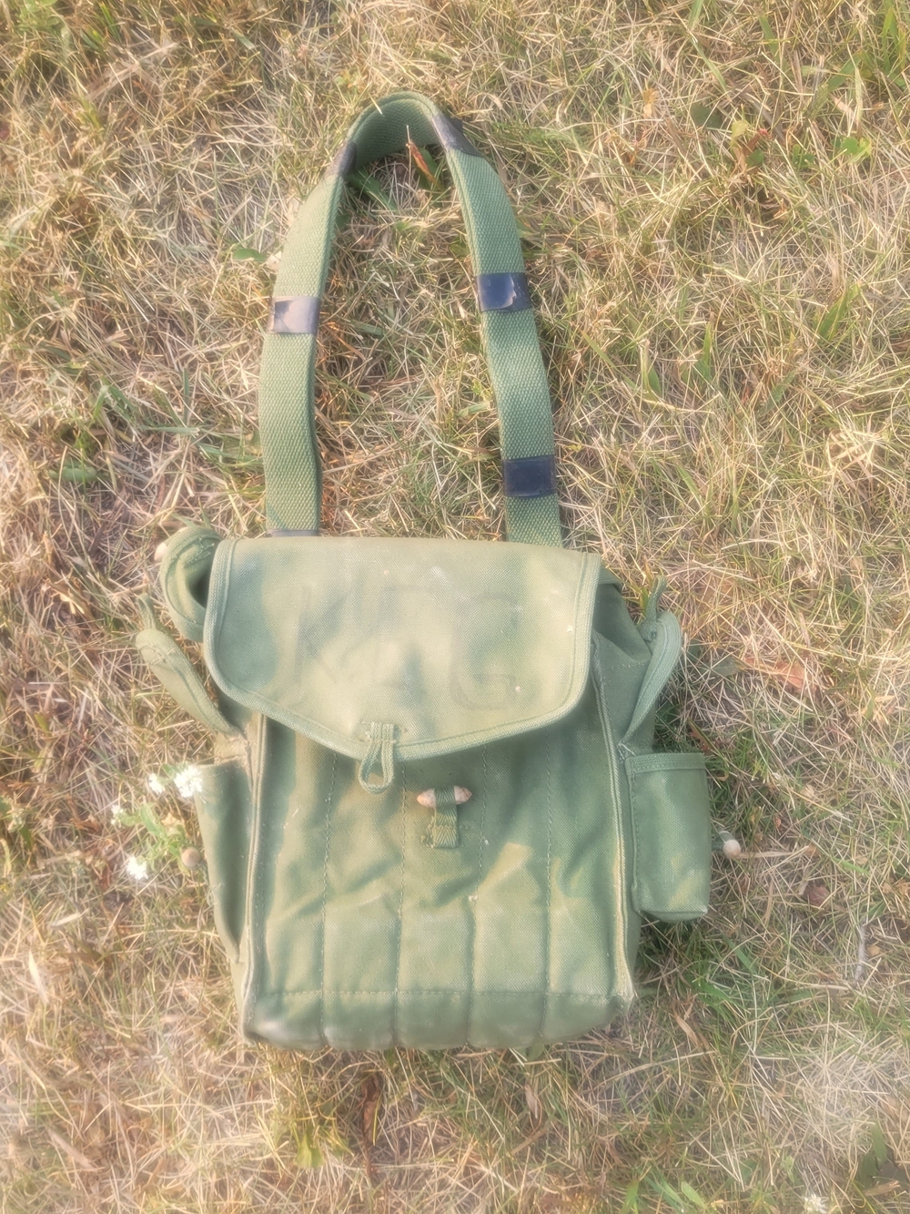 Olive Green Canvas Messenger Bag for Men